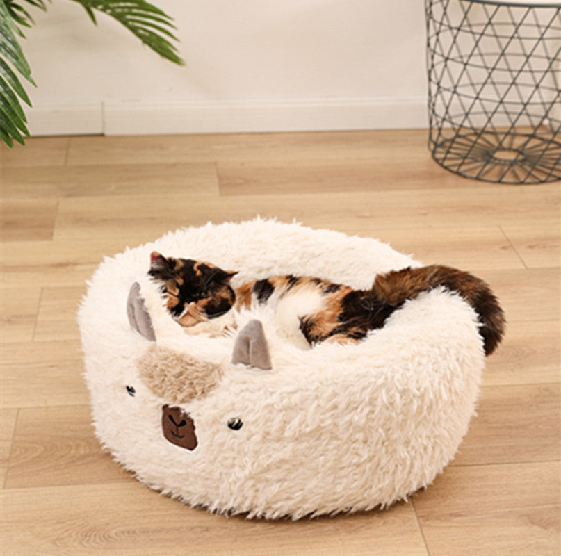 Alpaca Pet Bed Warm Plush Cat/Small Dog Bed