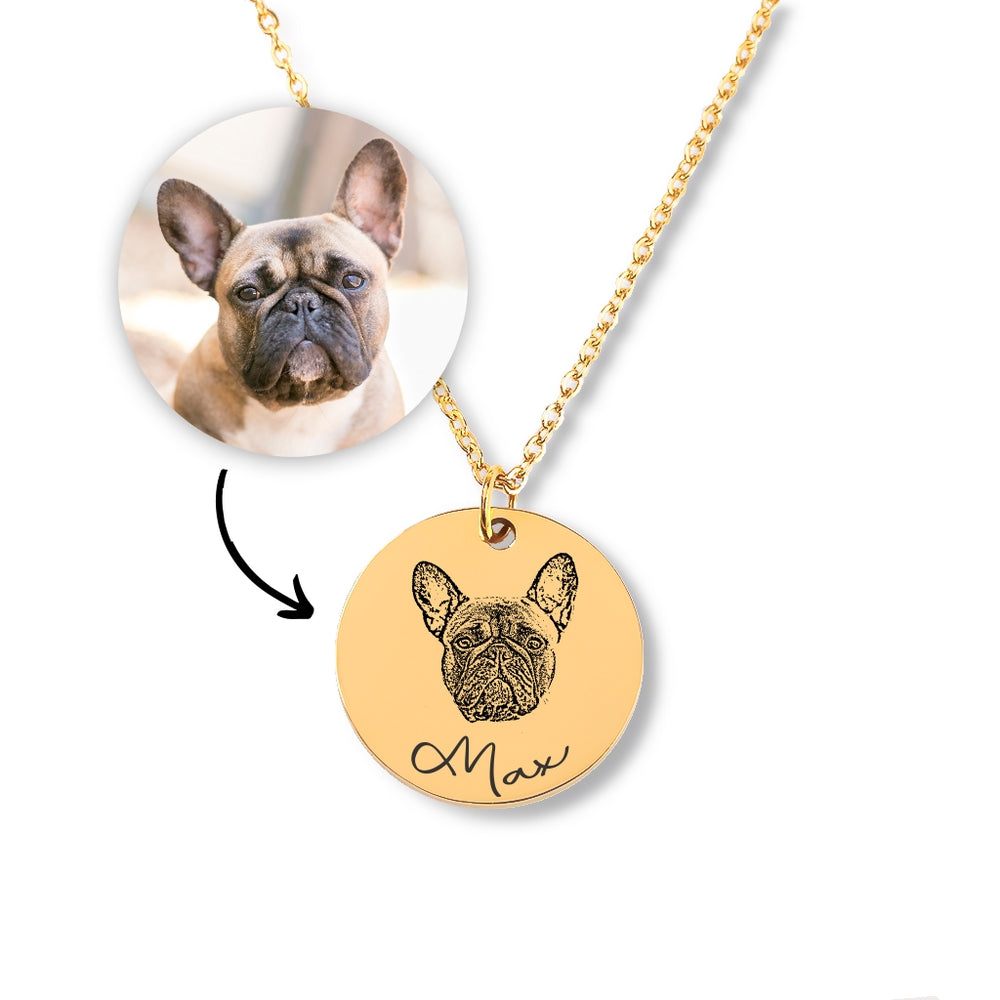 Personalized Pet Photo Engraved Necklace