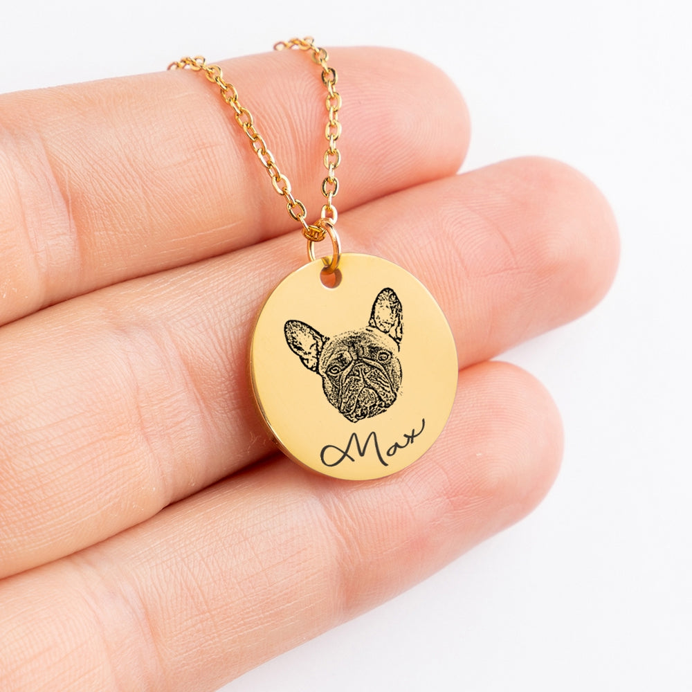 Personalized Pet Photo Engraved Necklace